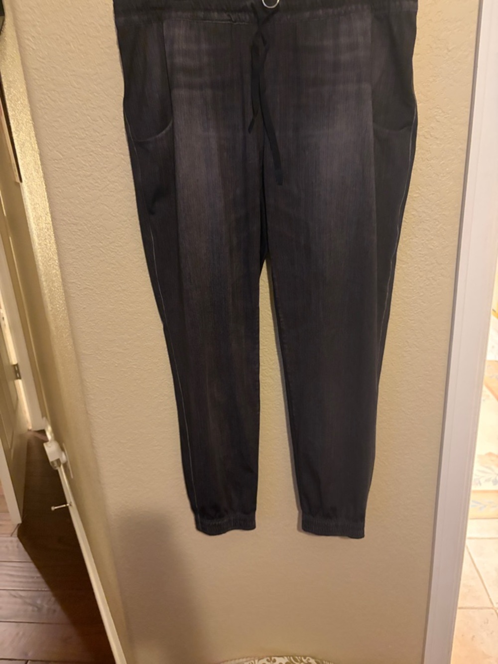 Denim color Drawstring Jogger Pants
